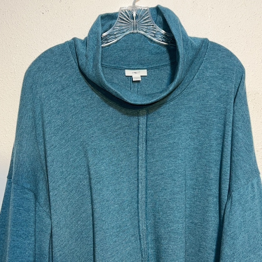 Pure Jill Womens Mock Pointed Hem Turtleneck Pocket Lag & look Sweater Size XL
